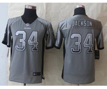 nike youth nfl jerseys oakland raiders #34 bo jackson grey[Elite drift fashion]