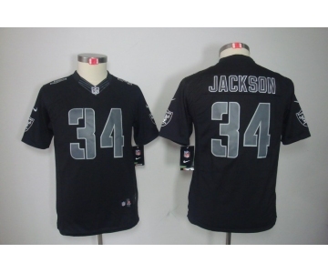 nike youth nfl jerseys oakland raiders #34 jackson black[nike impact limited]