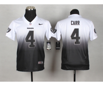 nike youth nfl jerseys oakland raiders #4 carr white-grey[nike drift fashion][second version]