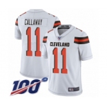 Youth Cleveland Browns #11 Antonio Callaway White Vapor Untouchable Limited Player 100th Season Football Jersey