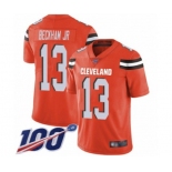 Youth Cleveland Browns #13 Odell Beckham Jr. 100th Season Orange Alternate Vapor Untouchable Limited Player Football Jersey