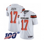 Youth Cleveland Browns #17 Greg Joseph White Vapor Untouchable Limited Player 100th Season Football Jersey