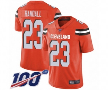 Youth Cleveland Browns #23 Damarious Randall Orange Alternate Vapor Untouchable Limited Player 100th Season Football Jersey