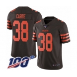 Youth Cleveland Browns #38 T. J. Carrie Limited Brown Rush Vapor Untouchable 100th Season Football Jersey