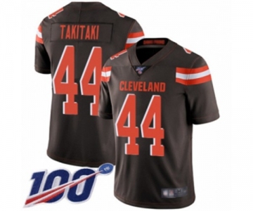 Youth Cleveland Browns #44 Sione Takitaki Brown Team Color Vapor Untouchable Limited Player 100th Season Football Jersey