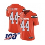 Youth Cleveland Browns #44 Sione Takitaki Orange Alternate Vapor Untouchable Limited Player 100th Season Football Jersey