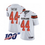 Youth Cleveland Browns #44 Sione Takitaki White Vapor Untouchable Limited Player 100th Season Football Jersey