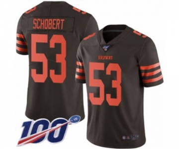 Youth Cleveland Browns #53 Joe Schobert Limited Brown Rush Vapor Untouchable 100th Season Football Jersey