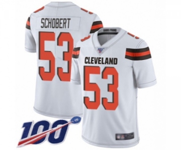 Youth Cleveland Browns #53 Joe Schobert White Vapor Untouchable Limited Player 100th Season Football Jersey