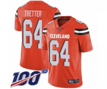 Youth Cleveland Browns #64 JC Tretter Orange Alternate Vapor Untouchable Limited Player 100th Season Football Jersey