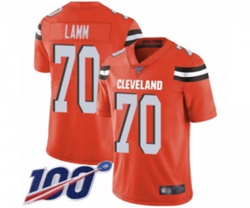 Youth Cleveland Browns #70 Kendall Lamm Orange Alternate Vapor Untouchable Limited Player 100th Season Football Jersey