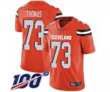 Youth Cleveland Browns #73 Joe Thomas Orange Alternate Vapor Untouchable Limited Player 100th Season Football Jersey