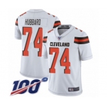 Youth Cleveland Browns #74 Chris Hubbard White Vapor Untouchable Limited Player 100th Season Football Jersey