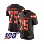 Youth Cleveland Browns #75 Joel Bitonio Brown Team Color Vapor Untouchable Limited Player 100th Season Football Jersey