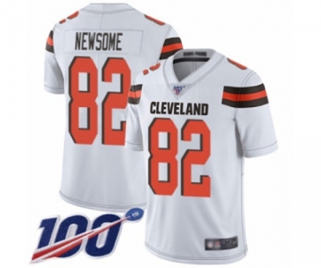 Youth Cleveland Browns #82 Ozzie Newsome White Vapor Untouchable Limited Player 100th Season Football Jersey