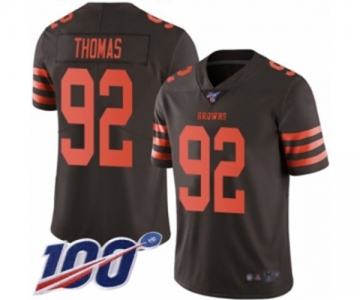 Youth Cleveland Browns #92 Chad Thomas Limited Brown Rush Vapor Untouchable 100th Season Football Jersey