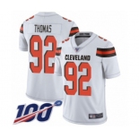 Youth Cleveland Browns #92 Chad Thomas White Vapor Untouchable Limited Player 100th Season Football Jersey