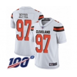 Youth Cleveland Browns #97 Anthony Zettel White Vapor Untouchable Limited Player 100th Season Football Jersey