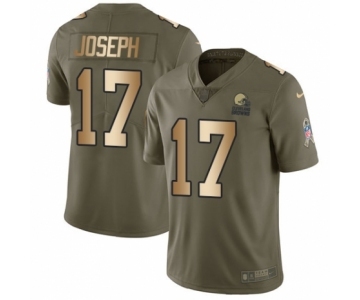 Youth Nike Cleveland Browns #17 Greg Joseph Limited Olive Gold 2017 Salute to Service NFL Jersey