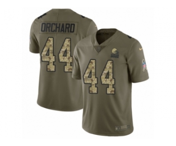 Youth Nike Cleveland Browns #44 Nate Orchard Limited Olive Camo 2017 Salute to Service NFL Jersey