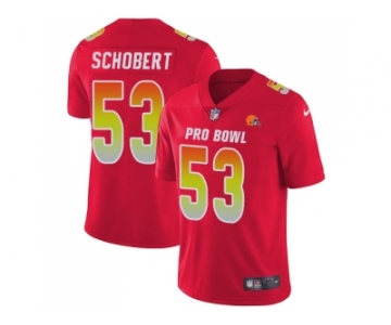 Youth Nike Cleveland Browns #53 Joe Schobert Red Stitched NFL Limited AFC 2018 Pro Bowl Jersey