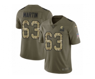 Youth Nike Cleveland Browns #63 Marcus Martin Limited Olive Camo 2017 Salute to Service NFL Jersey
