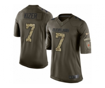 Youth Nike Cleveland Browns #7 DeShone Kizer Limited Green Salute to Service NFL Jersey