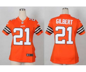 nike women nfl jerseys cleveland browns #21 gilbert orange[nike]