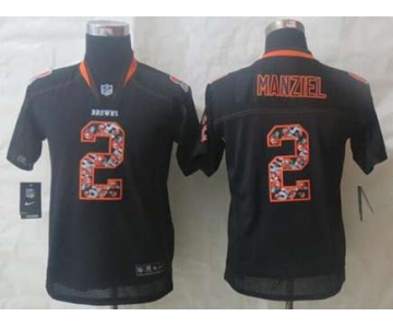 nike youth nfl jerseys cleveland browns #2 manziel black[Elite united sideline]