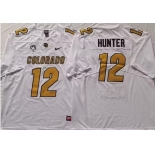 Men Colorado Buffaloes #12 Hunter White  Limited Football Stitched Jersey