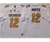 Men Colorado Buffaloes #12 Hunter White  Limited Football Stitched Jersey