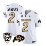 Men Colorado Buffaloes #2 Shedeur Sanders White 2023 FUSE Limited Football Stitched Jersey