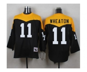 Mitchell And Ness 1967 Pittsburgh Steelers #11 Markus Wheaton Black Yelllow Throwback Mens Stitched NFL Jersey