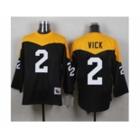 Mitchell And Ness 1967 Pittsburgh Steelers #2 Michael Vick Black Yelllow Throwback Mens Stitched NFL Jersey