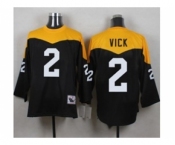 Mitchell And Ness 1967 Pittsburgh Steelers #2 Michael Vick Black Yelllow Throwback Mens Stitched NFL Jersey