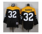 Mitchell And Ness 1967 Pittsburgh Steelers #32 Franco Harris Black Yelllow Throwback Mens Stitched NFL Jersey