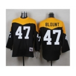 Mitchell And Ness 1967 Pittsburgh Steelers #47 Mel Blount Black Yelllow Throwback Mens Stitched NFL Jersey