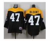 Mitchell And Ness 1967 Pittsburgh Steelers #47 Mel Blount Black Yelllow Throwback Mens Stitched NFL Jersey