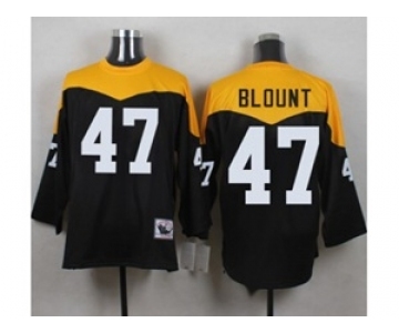 Mitchell And Ness 1967 Pittsburgh Steelers #47 Mel Blount Black Yelllow Throwback Mens Stitched NFL Jersey