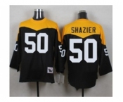 Mitchell And Ness 1967 Pittsburgh Steelers #50 Ryan Shazier Black Yelllow Throwback Mens Stitched NFL Jersey