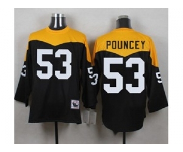 Mitchell And Ness 1967 Pittsburgh Steelers #53 Maurkice Pouncey Black Yelllow Throwback Mens Stitched NFL Jersey