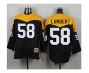 Mitchell And Ness 1967 Pittsburgh Steelers #58 Jack Lambert Black Yelllow Throwback Mens Stitched NFL Jersey