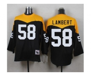 Mitchell And Ness 1967 Pittsburgh Steelers #58 Jack Lambert Black Yelllow Throwback Mens Stitched NFL Jersey