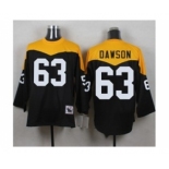 Mitchell And Ness 1967 Pittsburgh Steelers #63 Dermontti Dawson Black Yelllow Throwback Mens Stitched NFL Jersey