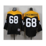 Mitchell And Ness 1967 Pittsburgh Steelers #68 L.C. Greenwood Black Yelllow Throwback Mens Stitched NFL Jersey