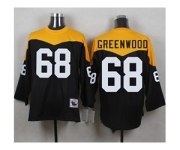 Mitchell And Ness 1967 Pittsburgh Steelers #68 L.C. Greenwood Black Yelllow Throwback Mens Stitched NFL Jersey