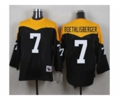 Mitchell And Ness 1967 Pittsburgh Steelers #7 Ben Roethlisberger Black Yelllow Throwback Mens Stitched NFL Jersey