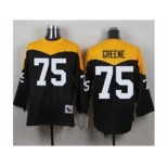 Mitchell And Ness 1967 Pittsburgh Steelers #75 Joe Greene Black Yelllow Throwback Mens Stitched NFL Jersey