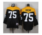 Mitchell And Ness 1967 Pittsburgh Steelers #75 Joe Greene Black Yelllow Throwback Mens Stitched NFL Jersey