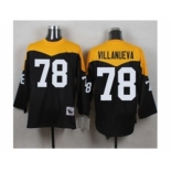 Mitchell And Ness 1967 Pittsburgh Steelers #78 Alejandro Villanueva Black Yelllow Throwback Mens Stitched NFL Jersey